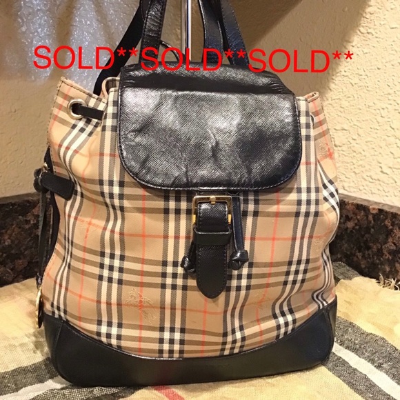 Burberry Handbags - **SOLD**SOLD Burberry Nova Check Canvas Leather Backpack